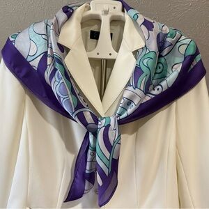 Unknown material square scarf multicolor (purple) Bandana versatile 35 inches